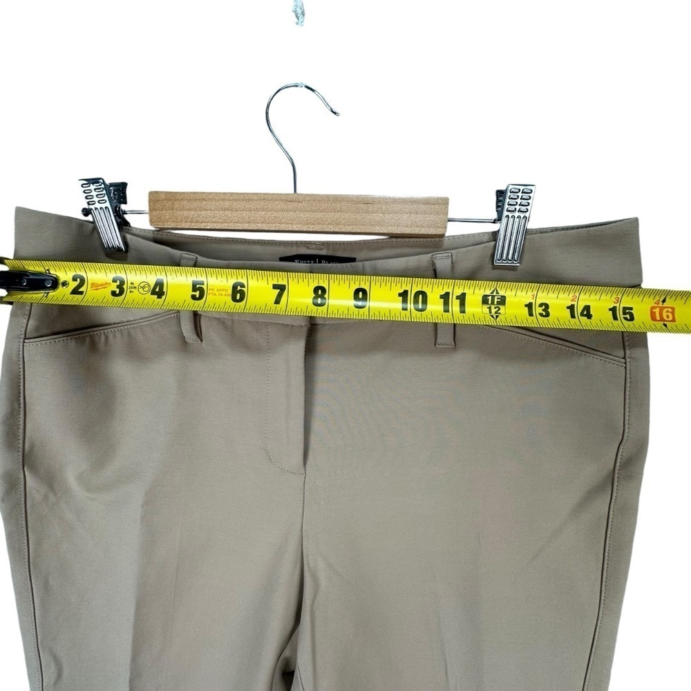 White House Black Market Straight Crop Pants Womens 6 Khaki Career Office WHBM - Picture 7 of 11